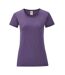 T-shirt iconic femme violet chiné Fruit of the Loom-1