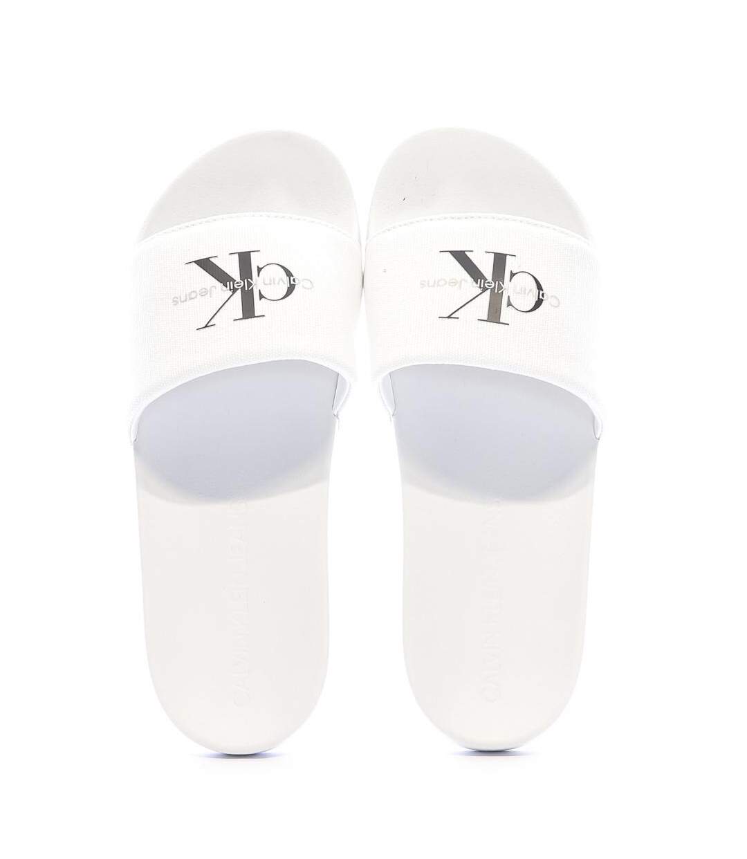 Claquettes blanches homme calvin klein jeans slide monogram - 36-3