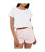 Ensemble De Pyjama Court Motif/style À Rayures Weekend Mode Femme Blanc Corail Brave Soul-2