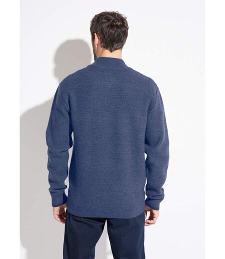 Gilet zippé col montant maille chinée laine