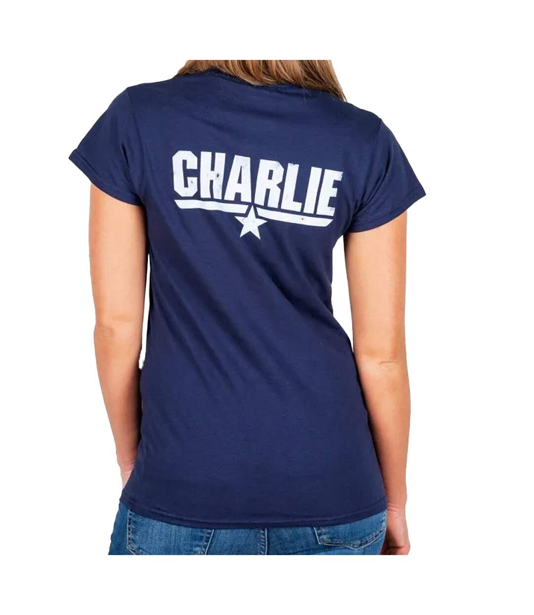 T-shirt Motif/style Imprimé Au Dos Charlie Femme Bleu Top Gun-3