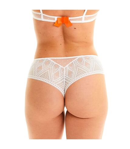 Shorty tanga en dentelle recyclée blanche Lima