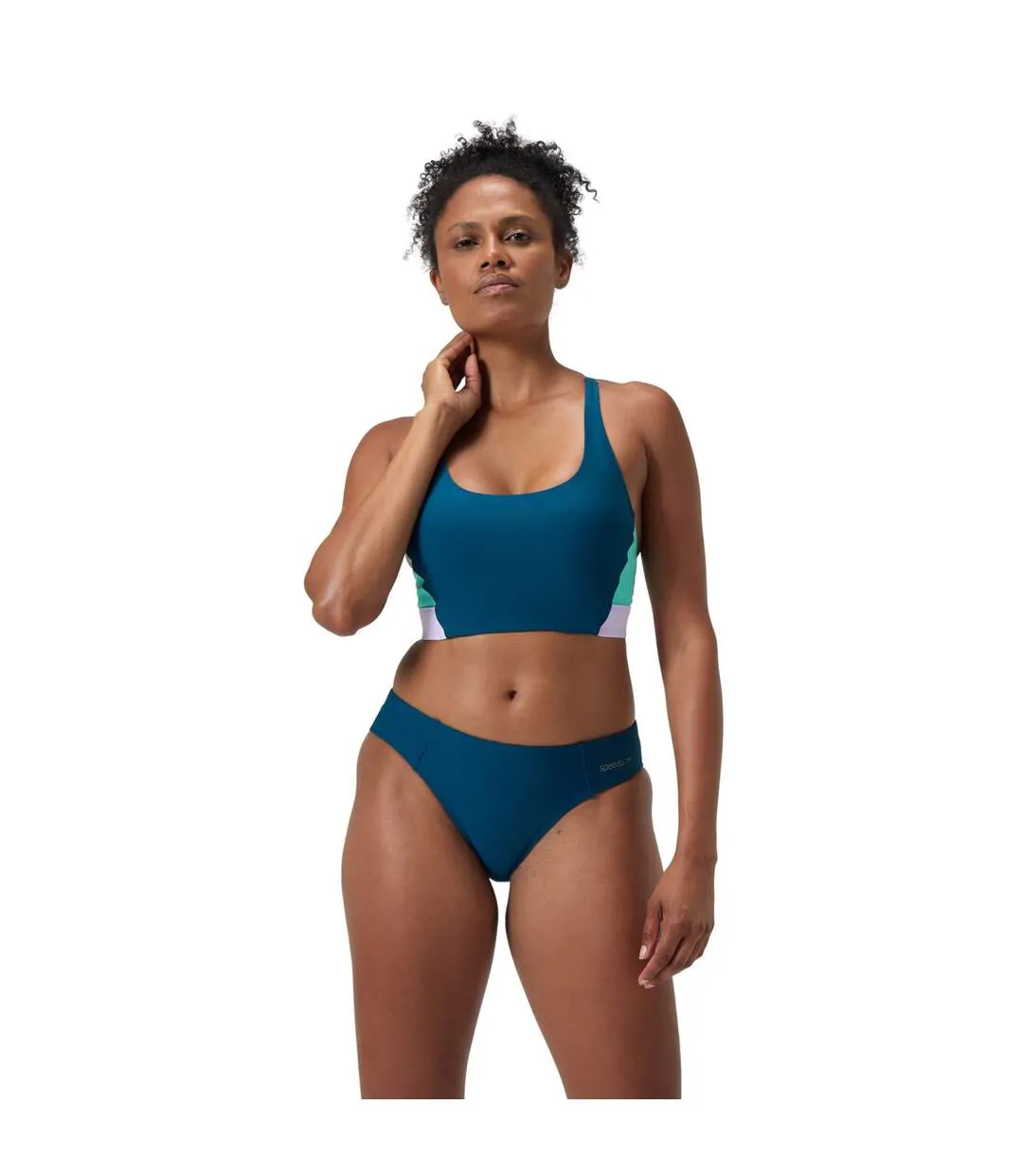 Womens/ladies Classic Bikini Bottoms Dark Teal Speedo-1