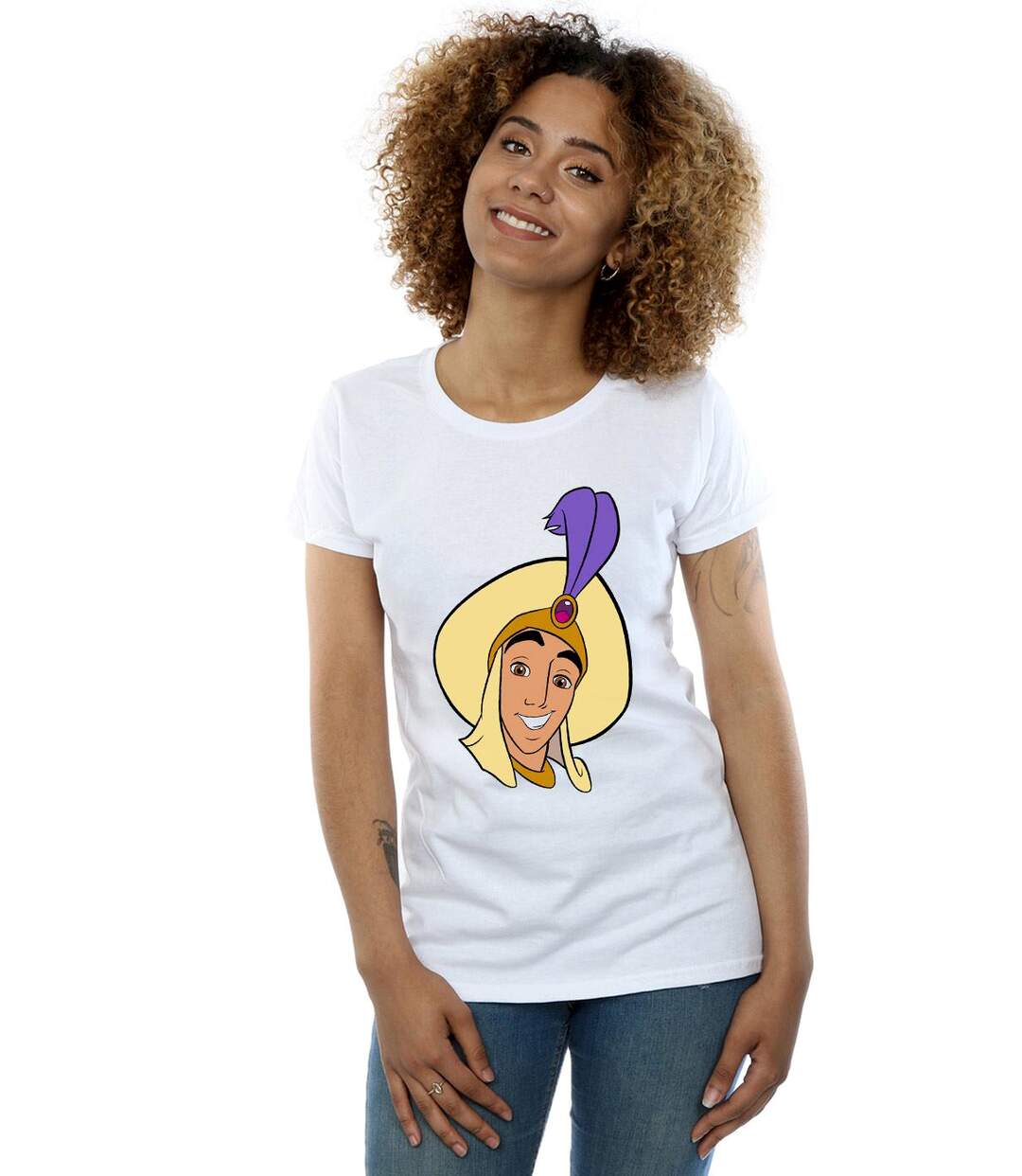 Disney - T-shirt ALADDIN PRINCE ALI FACE - Femme (Blanc) - UTBI16296-2