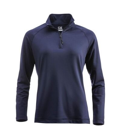 Womens/ladies Coos Bay Half Zip Top Dark Navy Cutter & Buck