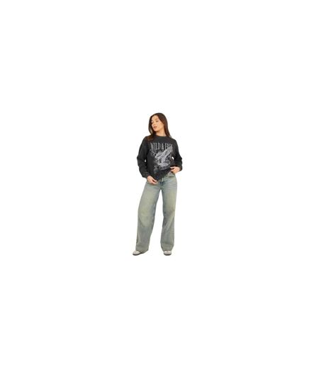 Womens/ladies Wild & Free Sweatshirt Black Brave Soul
