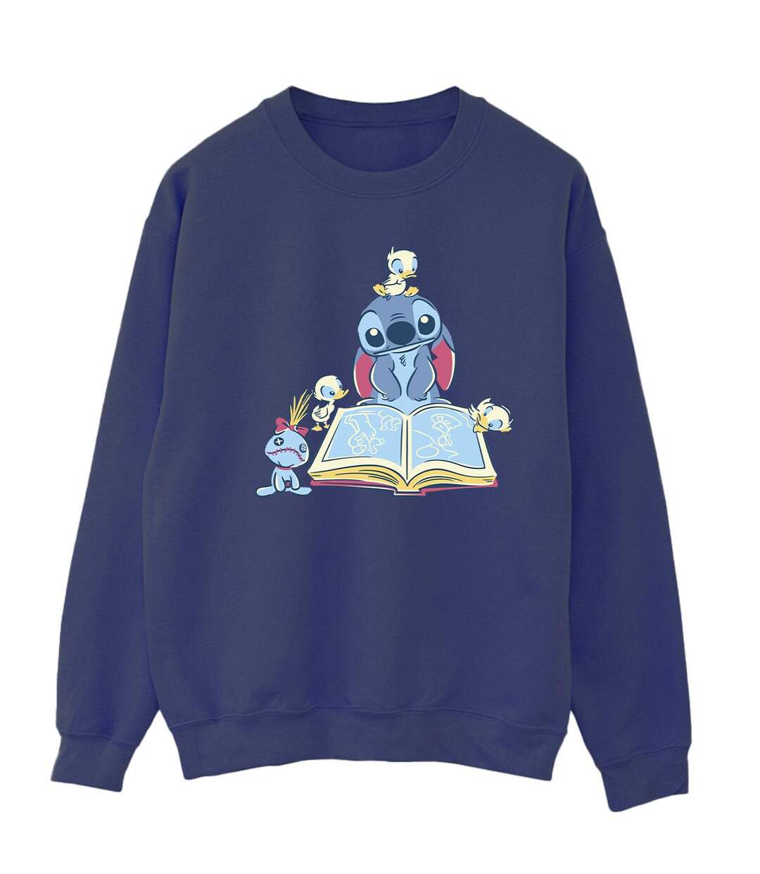 Sweat reading reading a book femme bleu marine Disney-1