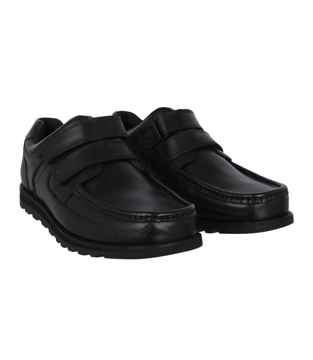 Mens Harrow Leather Hook And Loop Shoes Black Lee Cooper-1