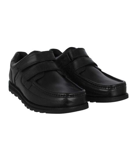 Mens Harrow Leather Hook And Loop Shoes Black Lee Cooper