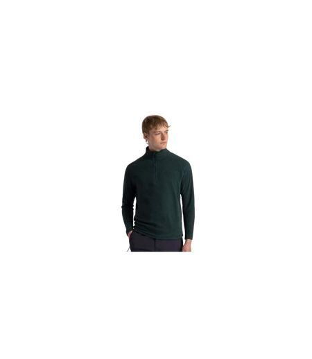 Mens Keynote Anti Pilling 1/4 Zip Fleece Top Green Smoke Alpine Trespass