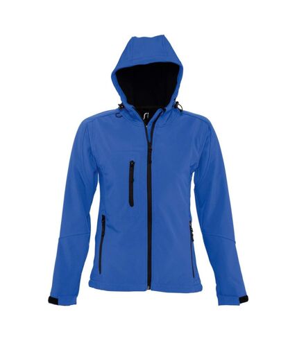 SOLS Womens/Ladies Replay Hooded Soft Shell Jacket (Royal Blue)