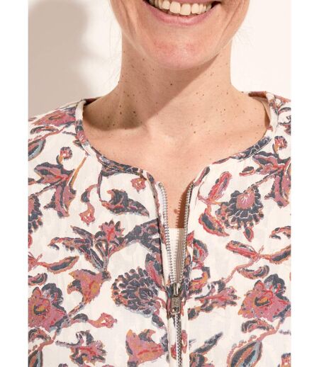 Veste matelassée sans col zippée imprimée