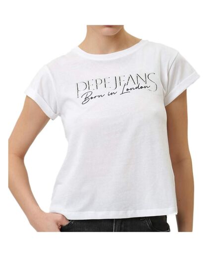 T-shirt blanc femme pepe jeans hannon pl505751 - s