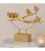 Statuette sur Socle Oiseaux sur Branche 35cm Or-3