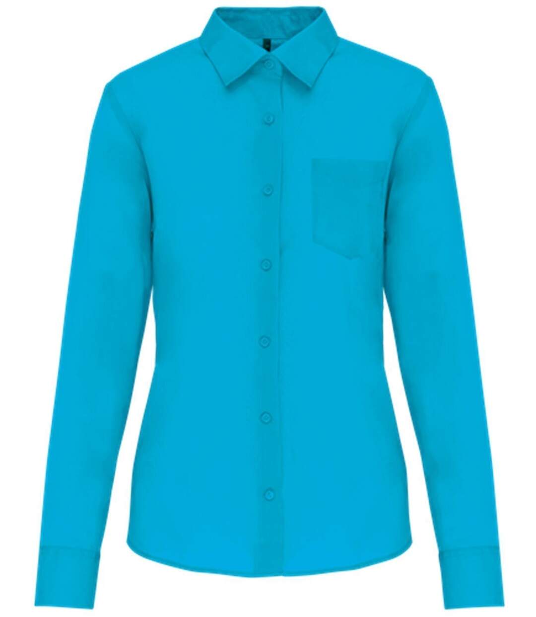 Chemise popeline manches longues - Femme - K549 - bleu turquoise