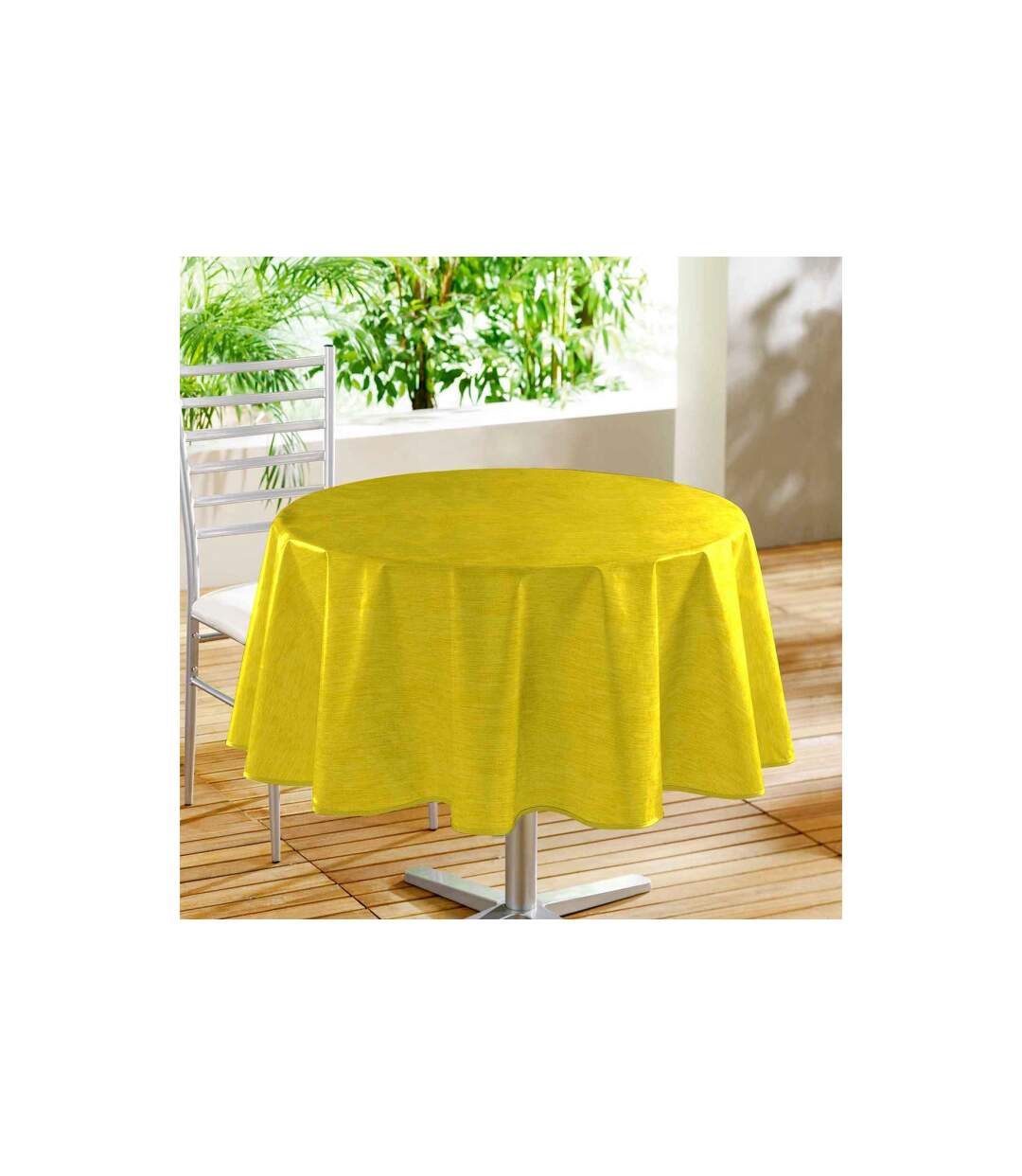 Nappe Ronde Toile Cirée Declino 160cm Jaune