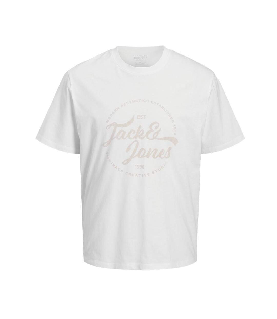 T-Shirt blanc homme jack & jones jordean-1