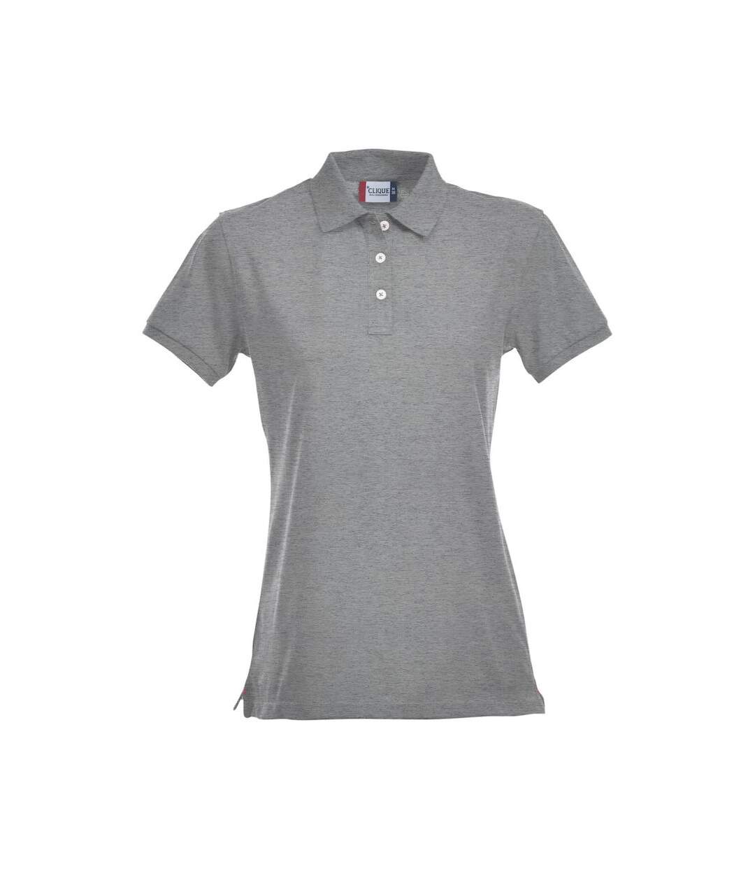 Polo premium femme gris chiné Clique