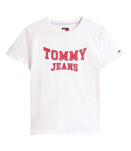 T-shirt Motif/style Universitaire Femme Écru Tommy Jeans