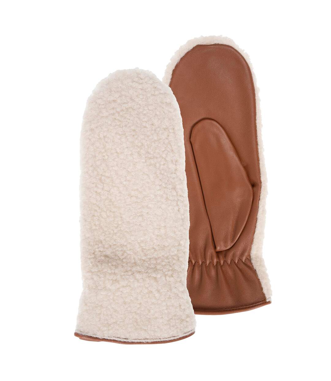 Isotoner Gants femme cuir d'agneau pleine fleur - doublées imitation fourrure-1