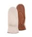 Isotoner Gants femme cuir d'agneau pleine fleur - doublées imitation fourrure-1