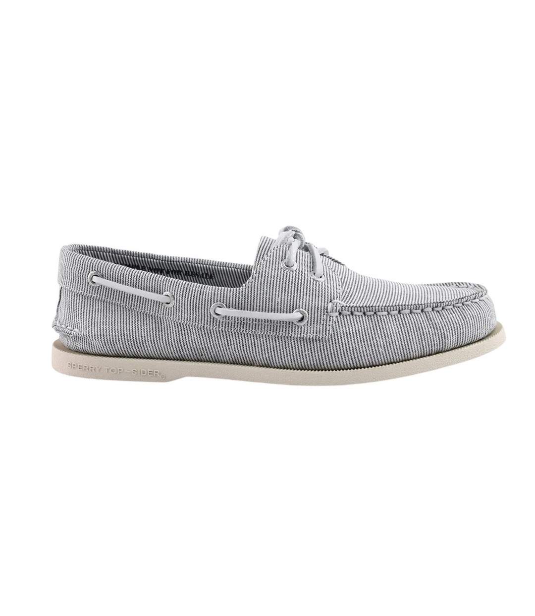 Chaussures Bateau Style À Rayures Authentic Original Homme Gris Sperry-3