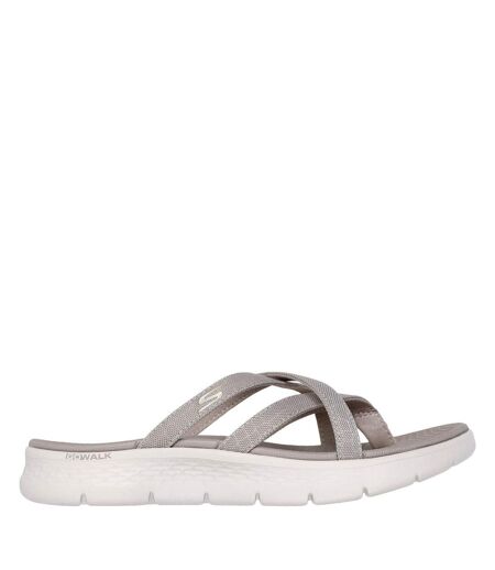 Womens/ladies Crossover Flat Sandals Taupe Skechers