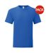 T-shirt iconic hommes bleu roi Fruit of the Loom-1