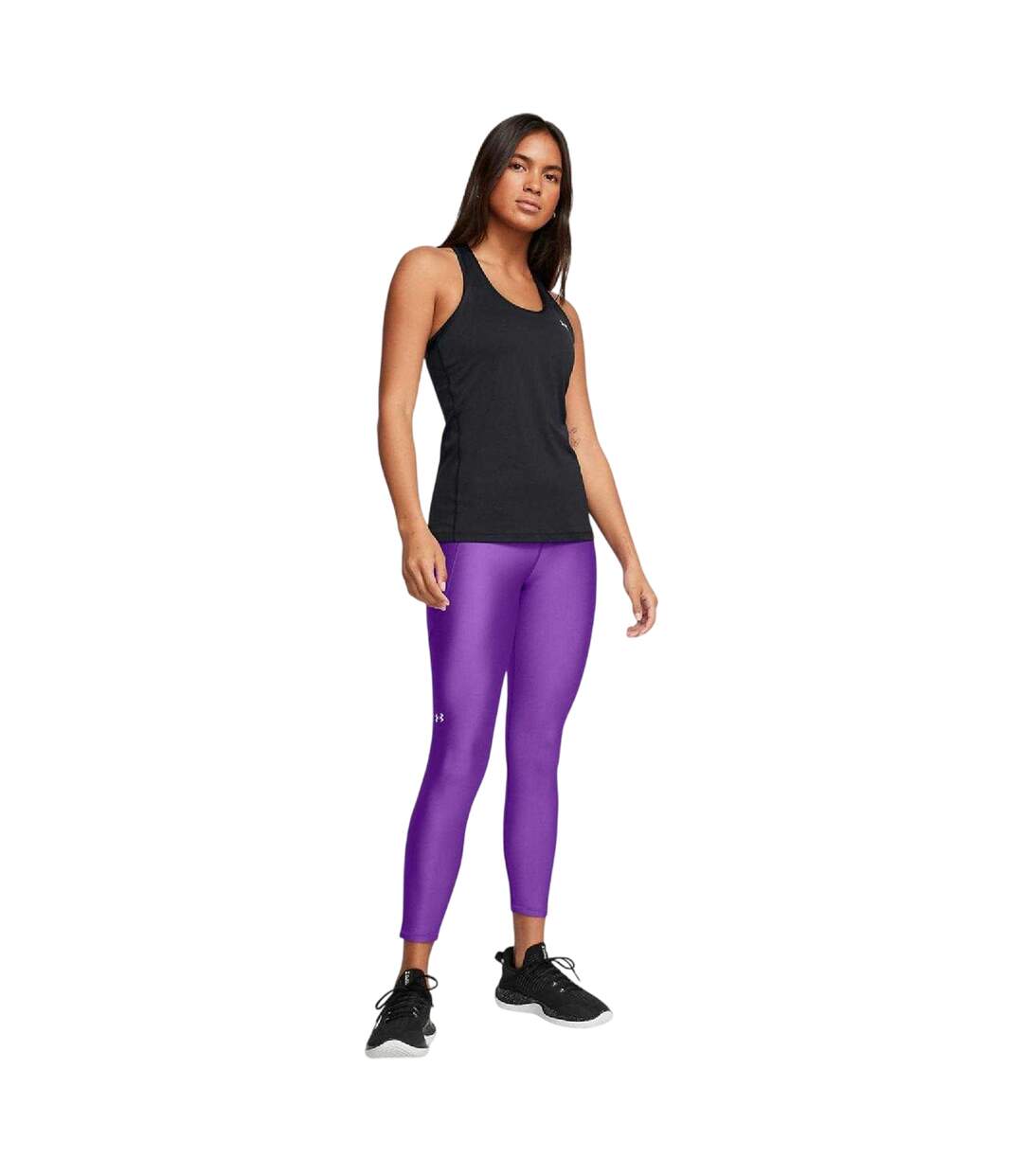 Womens/ladies Heatgear Leggings Purple Under Armour-4