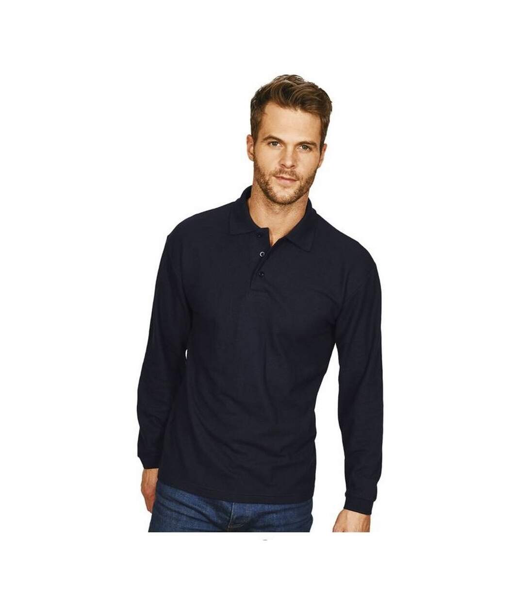 Absolute Apparel - Polo à manches longues - Homme (Bleu marine) - UTAB452