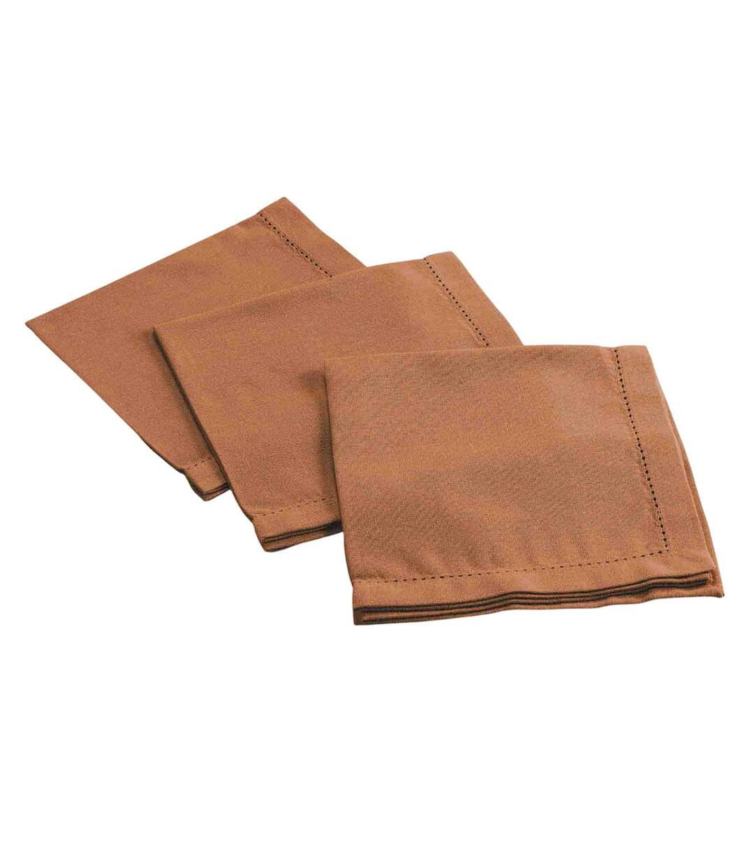 Lot de 3 Serviettes de Table Charline 40x40cm Mocha-1