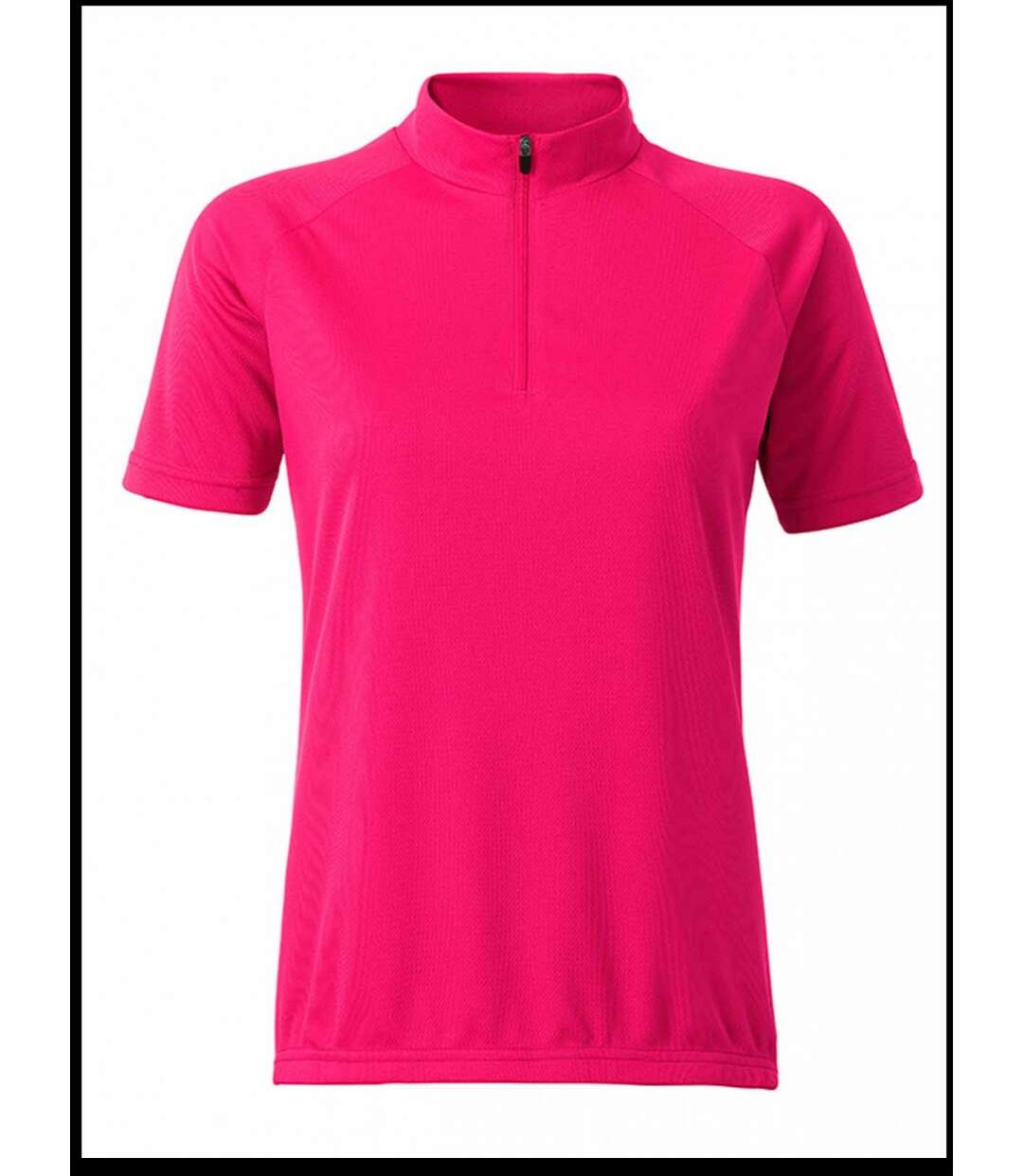 maillot cycliste zippé - FEMME - JN511 - rose vif-2