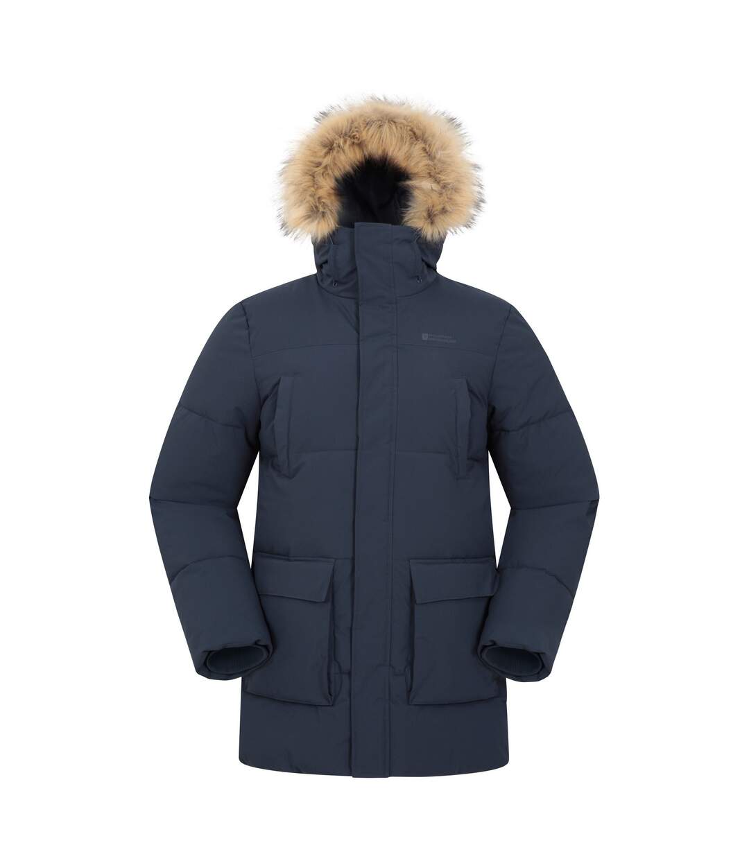 Mens Fern Water Resistant Padded Parka Navy Mountain Warehouse-1