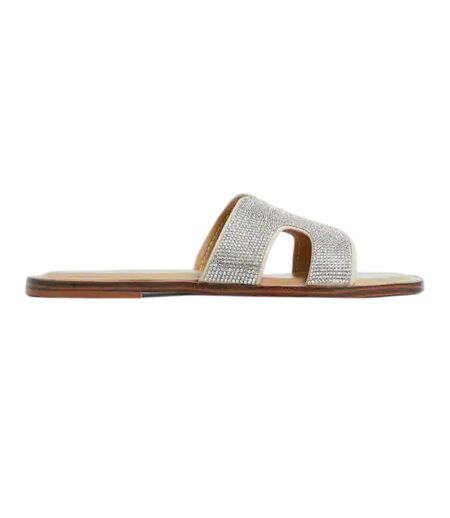 Womens/ladies Diamante Flat Sandals White Aldo
