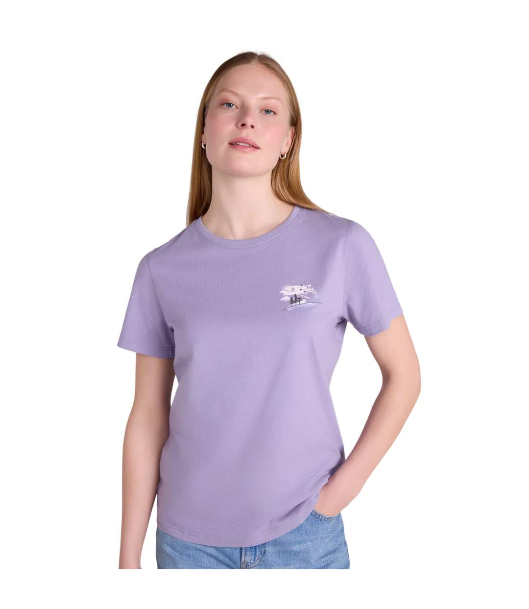 T-shirt Manches Courtes Motif/style Imprimé Birds At Dusk Femme Violet Imprimé Mountain Warehouse-1