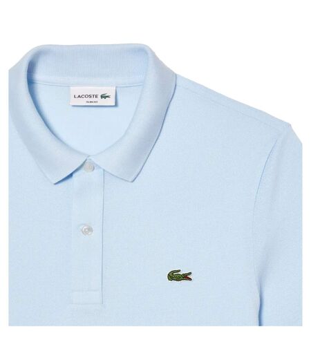 Mens Pima Cotton Short-sleeved Polo Shirt Blue Lacoste