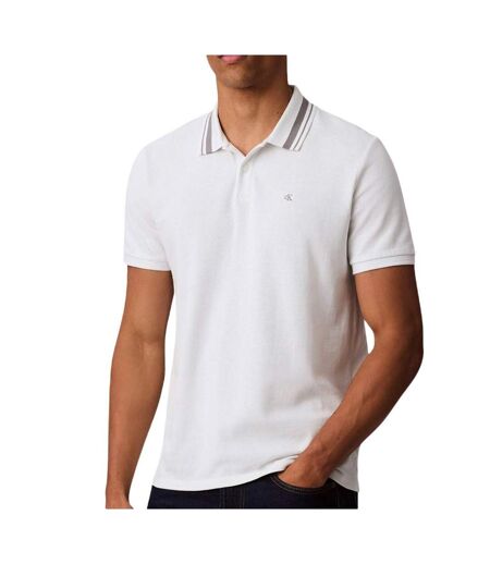 Polo blanc homme calvin klein jeans pique