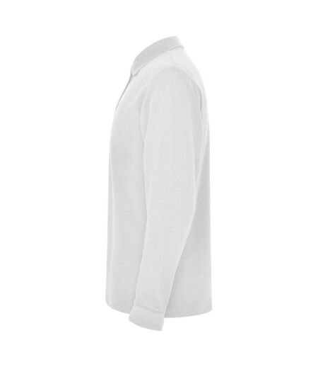 Mens Estrella Long-sleeved Polo Shirt White Roly