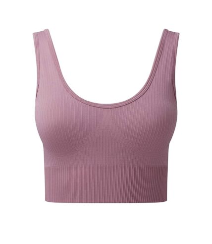 Womens/ladies multisport ribbed seamless 3d bra mauve TriDri