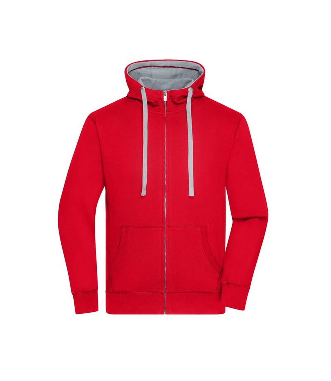 Veste À Capuche Lifestyle Homme Rouge Gris Chiné James And Nicholson-1