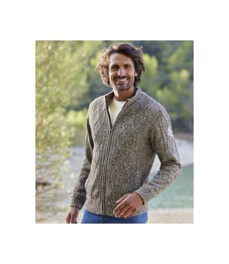 Atlas For Men Veste en tricot doublée de sherpa pour hommes (Kaki) - UTAF1840