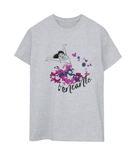 Disney Femmes/Les femmes Encanto Mirabel Flower Cotton Boyfriend T-Shirt (Gris sportif) - UTBI22412
