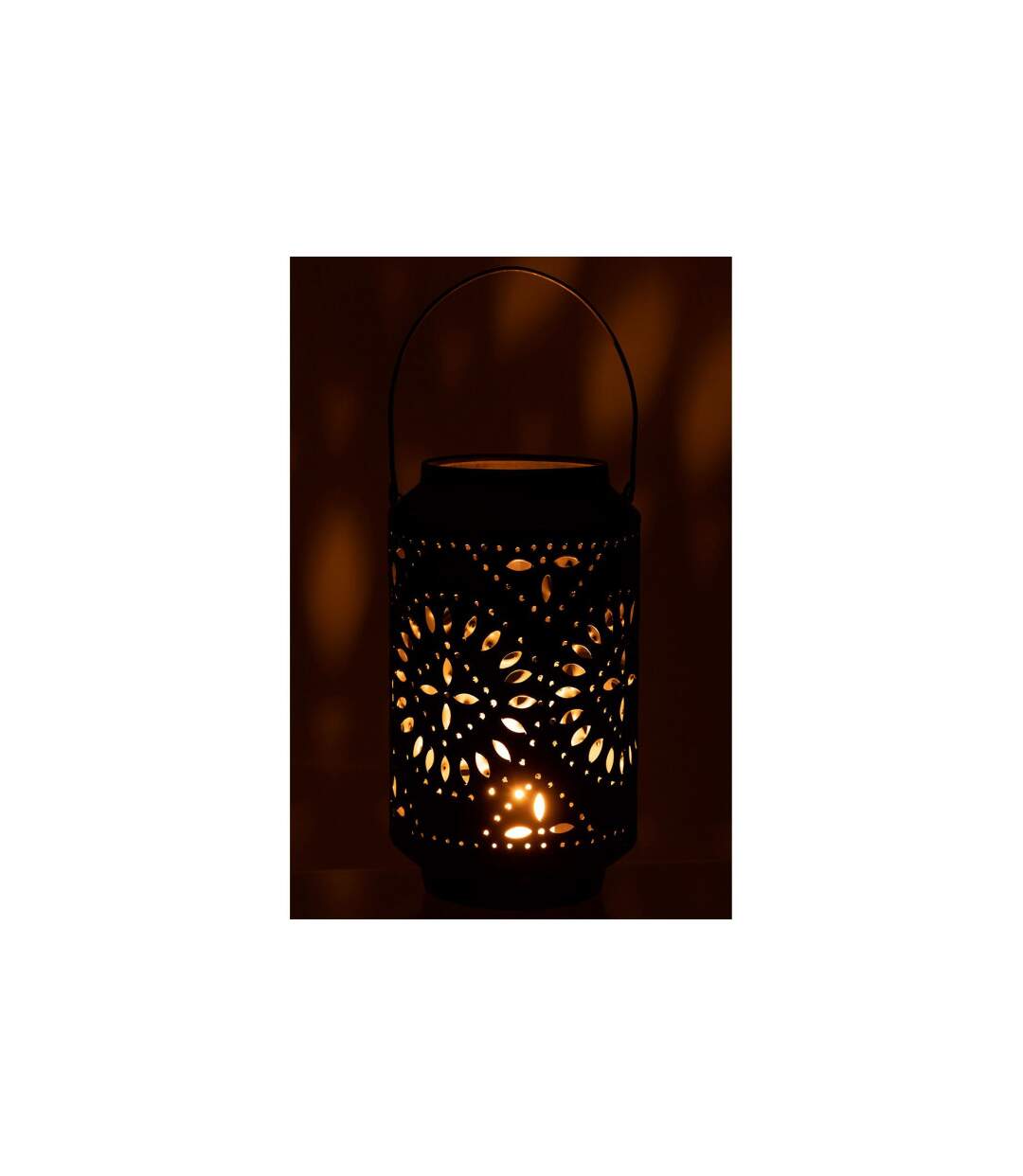 Lanterne Cylindrique Métal Sévilla 45cm Noir Mat-4