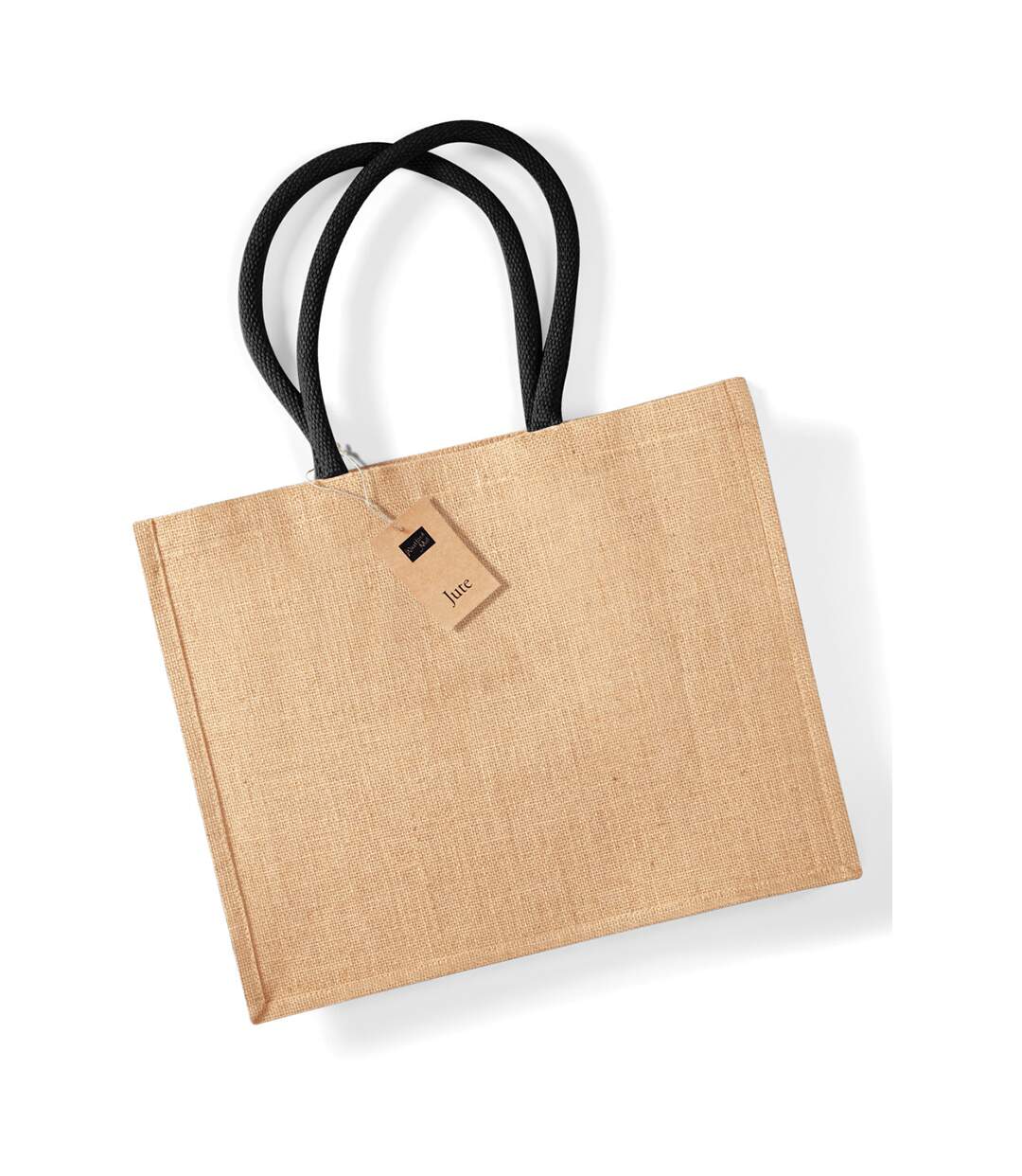 21 litres taille unique naturel/noir Sac de courses classique en jute Westford Mill-1