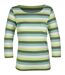 MAYFLOWER DIXIE2 - Tee-shirt manches 3/4 en coton rib : rayures blanc, aqua, kaki et vert-5