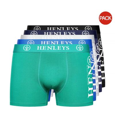 Pack Of 5  Mens Kelmack Marl Boxer Shorts  Multicoloured Henleys
