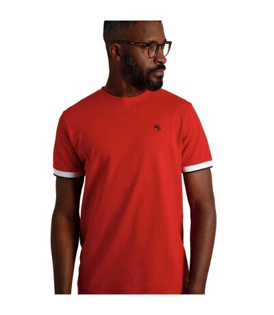 Mens Danville Pique T-shirt Retro Red Weird Fish