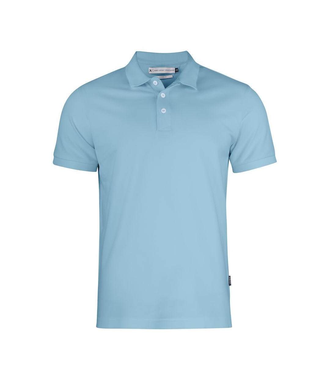 Mens Sunset Modern Polo Shirt Light Turquoise James Harvest-1
