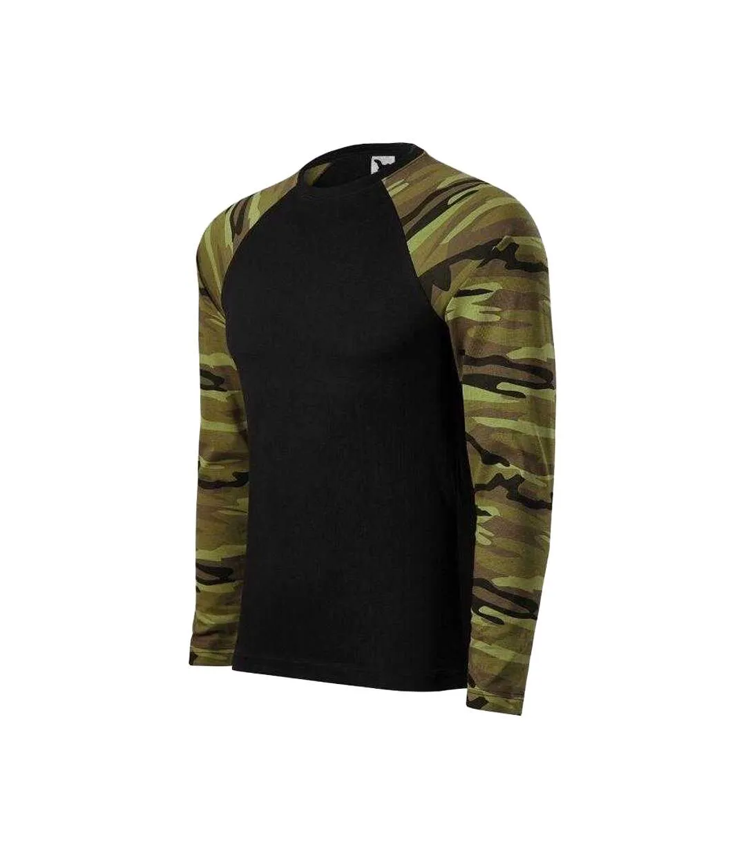 T-shirt Manches Longues Motif/style Camouflage Homme Vert Noir Malfini-3