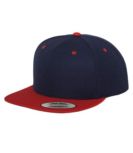 Casquette Ajustable Classic Bleu Marine Rouge Yupoong